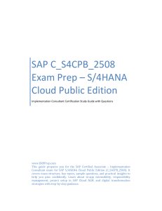SAP C_S4CPB_2508 Exam Prep: S/4HANA Cloud Public Edition Study Guide