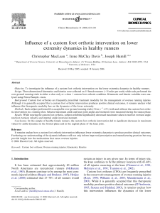 Foot Orthotics & Lower Extremity Dynamics in Runners