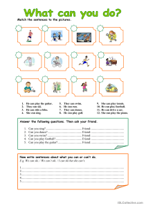 What Can You Do? ESL Worksheet
