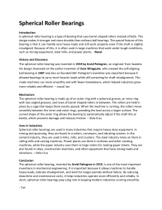 Spherical Roller Bearings: An Overview