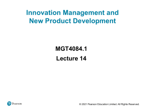 Innovation Management & New Product Development Lecture 14