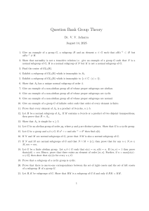 Group Theory Question Bank - University Mathematics Problems