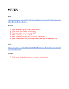 Water in the Human Body: Health & Hydration Worksheet