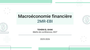 Macro&eacute;conomie financi&egrave;re : Cours ISGT 2025-2026