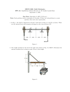 Solid Mechanics HW #1: Equilibrium & Axially Loaded Bars Problems