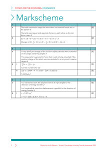 IB Physics Diploma Coursebook Markscheme - Solutions & Answers