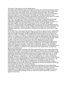 Impact of Technology on Human Relationships: Benefits & Challenges