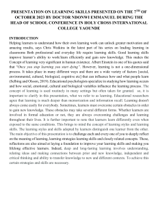 Learning Skills Presentation: Cognitive, Affective, Metacognitive