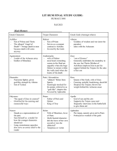 Iliad Study Guide: Characters, Themes, Plot Overview (HUMACC1001)