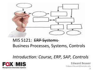 ERP Systems: Business Processes, Controls, & SAP - MIS 5121 Course