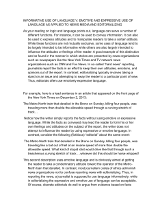 Informative vs. Emotive Language in News Media & Editorializing
