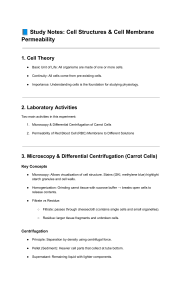 Cell Structures, Membrane Permeability & Enzymes: Biology Study Notes