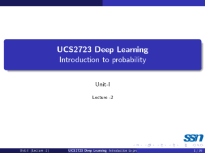 Deep Learning: Introduction to Probability - UCS2723 Lecture 2