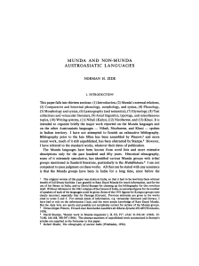 Munda & Non-Munda Austroasiatic Languages: A Linguistic Overview