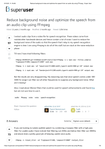 FFmpeg Audio Noise Reduction: Optimize Speech Clarity
