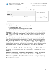 Statistics for Business Midterm Exam Sample