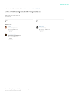 Ground Penetrating Radar in Hydrogeophysics: Vadose Zone Research