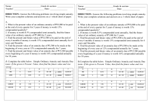 Simple Annuity Problems: Present & Future Value Calculations