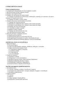 Programa de Exame: Conhecimentos Gerais e Espec&iacute;ficos
