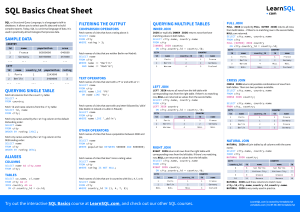 SQL Basics Cheat Sheet