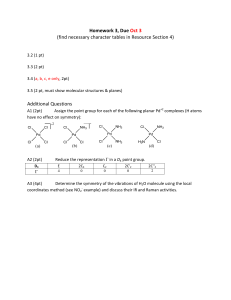 Molecular Symmetry Homework: Point Groups & Vibrations