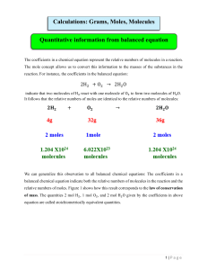 Stoichiometry Calculations: Grams, Moles, Molecules & Limiting Reagents