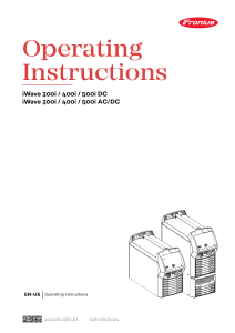 Fronius iWave 300i/400i/500i DC/AC/DC Welding Machine Instructions