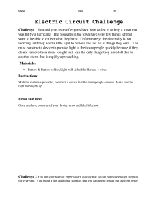 Electric Circuit Challenge Worksheet