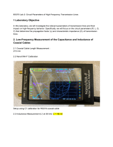 EE370 Lab 2: High-Frequency Transmission Line Parameters & NanoVNA