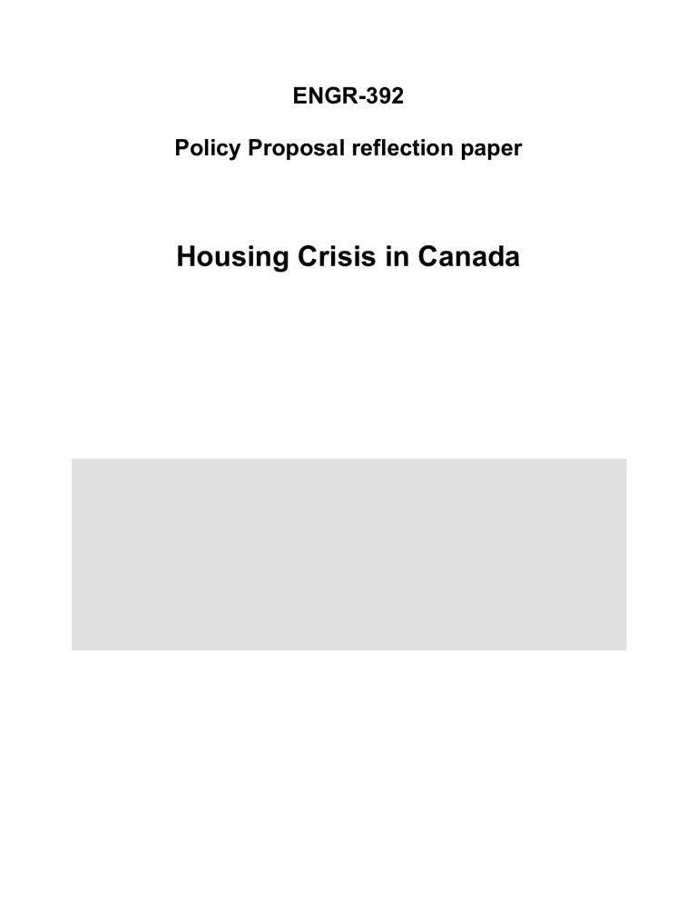 Canada's Housing Crisis: A Sociotechnical Policy Proposal & Reflection