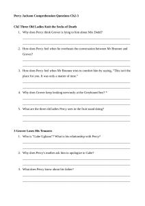 Percy Jackson Ch2-3 Comprehension Questions Worksheet