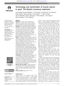 Munich Consensus: Muscle Injury Terminology & Classification in Sport