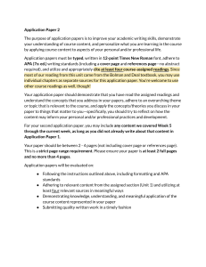 Application Paper 2: Academic Writing & Course Content Application