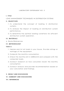 Load Management Techniques in Distribution Systems Lab Experiment