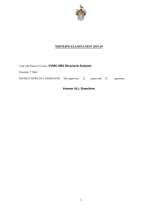 CVNG 3002 Structural Analysis Midterm Exam 2019-20