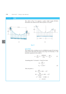 Cable Tension Calculation: Uniform Distributed Load Example 5.2