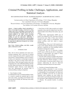 Criminal Profiling in India: Challenges & Statistical Analysis