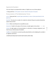 Exponential Numbers & Mathematical Term Definitions | Math Notes