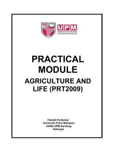 Agriculture and Life Practical Module (PRT2009) - Crop Production & Fertigation