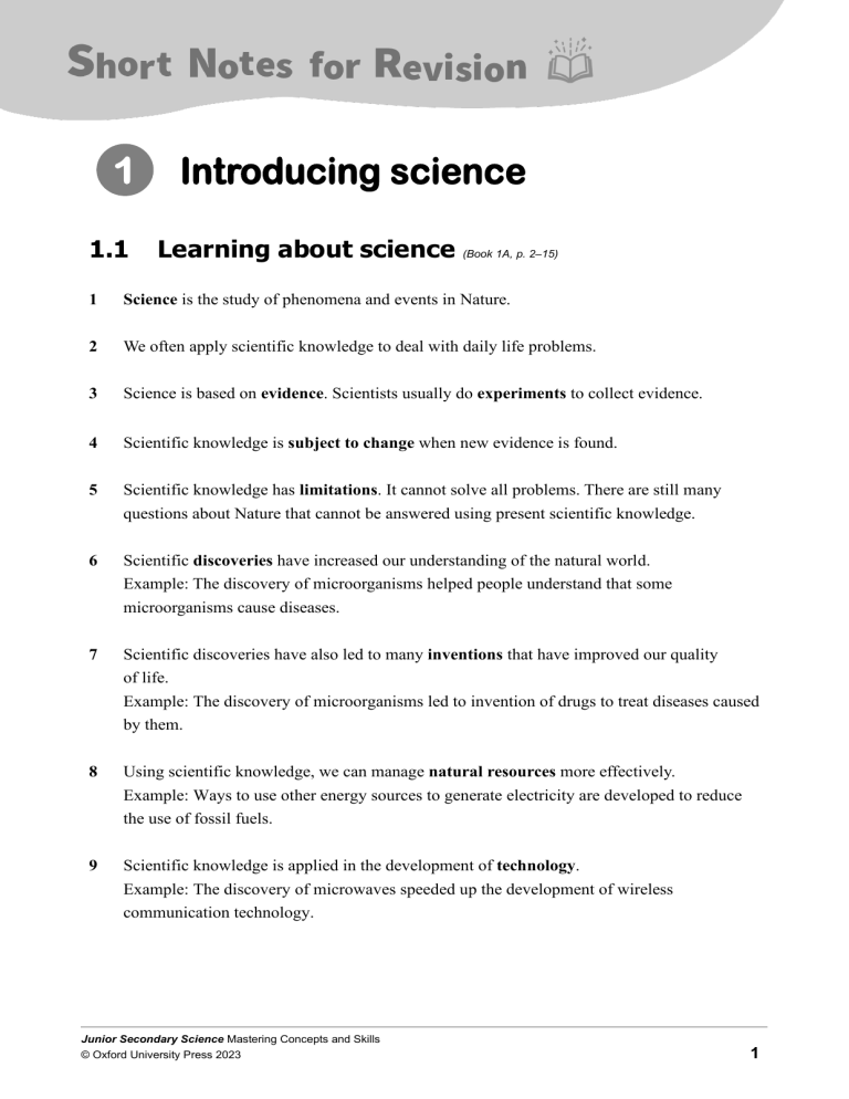Junior Secondary Science Revision: Introducing Science Concepts & Lab ...