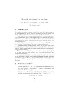 Network Interdependent Auctions: Efficiency, Game Theory & Networks