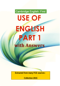 FCE Use of English Part 1 Practice Tests Collection