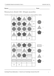 Shape Puzzles: Addition Tables for Elementary Math
