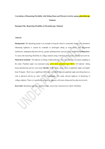 Hamstring Flexibility, Sitting, and Activity in Physio Students