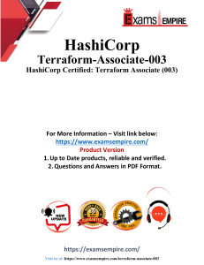 Terraform Associate 003 Exam Questions & Answers
