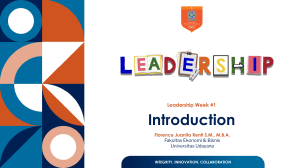 Leadership Week 1: Introduction to Leadership Concepts & Power