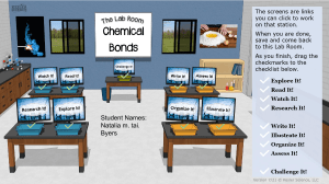 Chemical Bonds Lab Activity: Ionic & Covalent Bonds