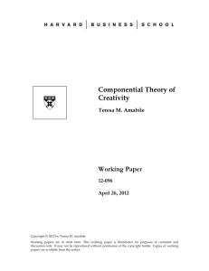 Componential Theory of Creativity - Amabile