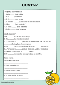 Hoja de Ejercicios 'Gustar' en Espa&ntilde;ol: Pr&aacute;ctica y Ejercicios