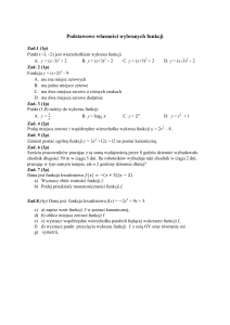 Arkusz z własnościami funkcji - Matematyka w szkole średniej